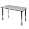 Regency Rectangular Mobile Tables, 48 W, 24 L, 23-34 H, Wood, Metal, Maple MT4824PLAPCBK - alternate 1